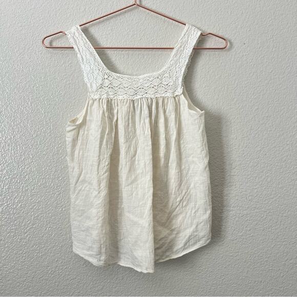 Madewell Crochet Tie-Back Tank Top in Cloud Lining ivory cream - Picture 6 of 9
